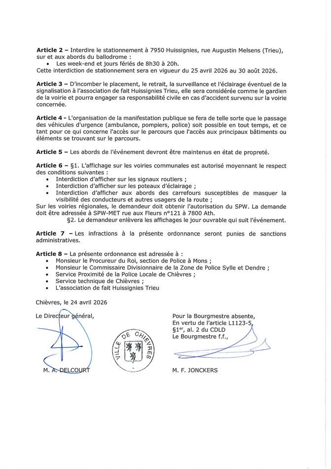 Ordonnance de police Huissignies Trieu page 0002